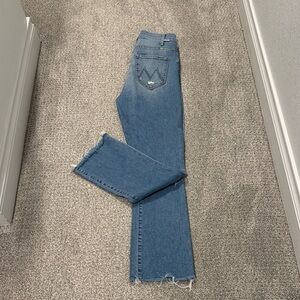 MOTHER Denim Straight Leg Jeans in Light Blue